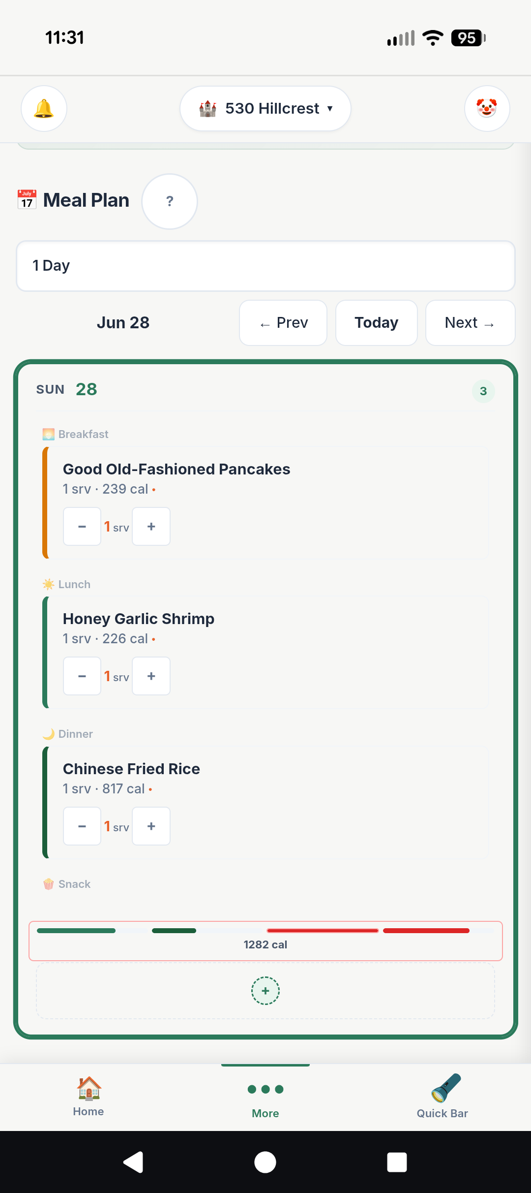 Drag & drop meal planner with macros